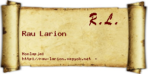 Rau Larion névjegykártya